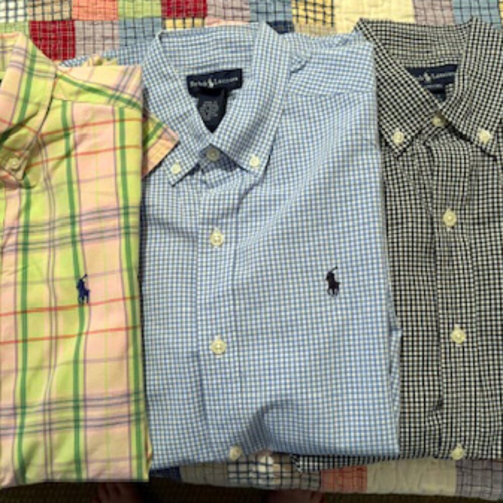 3 Polo Boys short-sleeve button down shirts